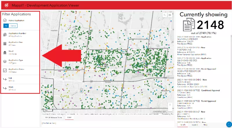 Filters on left side of page image
