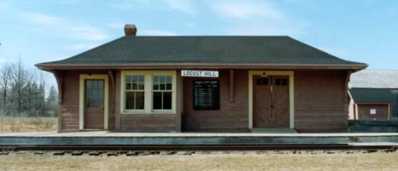 Locust Hill Station, built 1936, now restored at Markham Museum