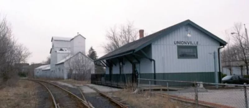 Unionvillle Station, built 1871, now restored on its original site as a community centre