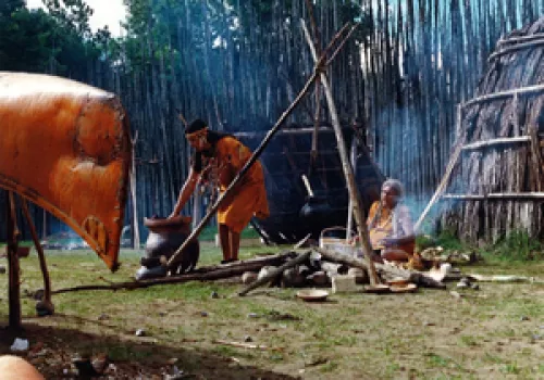 First Nations Village reconstruction late Woodland Period