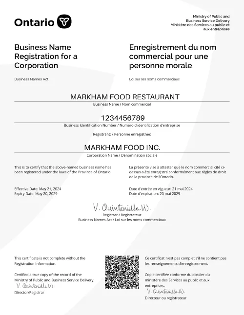 Business Name Registration