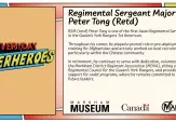RSM (retd) Peter Tong, one of the first Asian Regimental Sergeant Majors in the Queen’s York Rangers 1st American, played a key role in pre-deployment training for Afghanistan and worked on local recruitment, especially within the Chinese community. In retirement, he continues to serve, volunteering with the Markham District Regiment Association, sitting on the Regimental Council, and supporting cadet programs to develop future leaders. Learn more at Markham Museum.