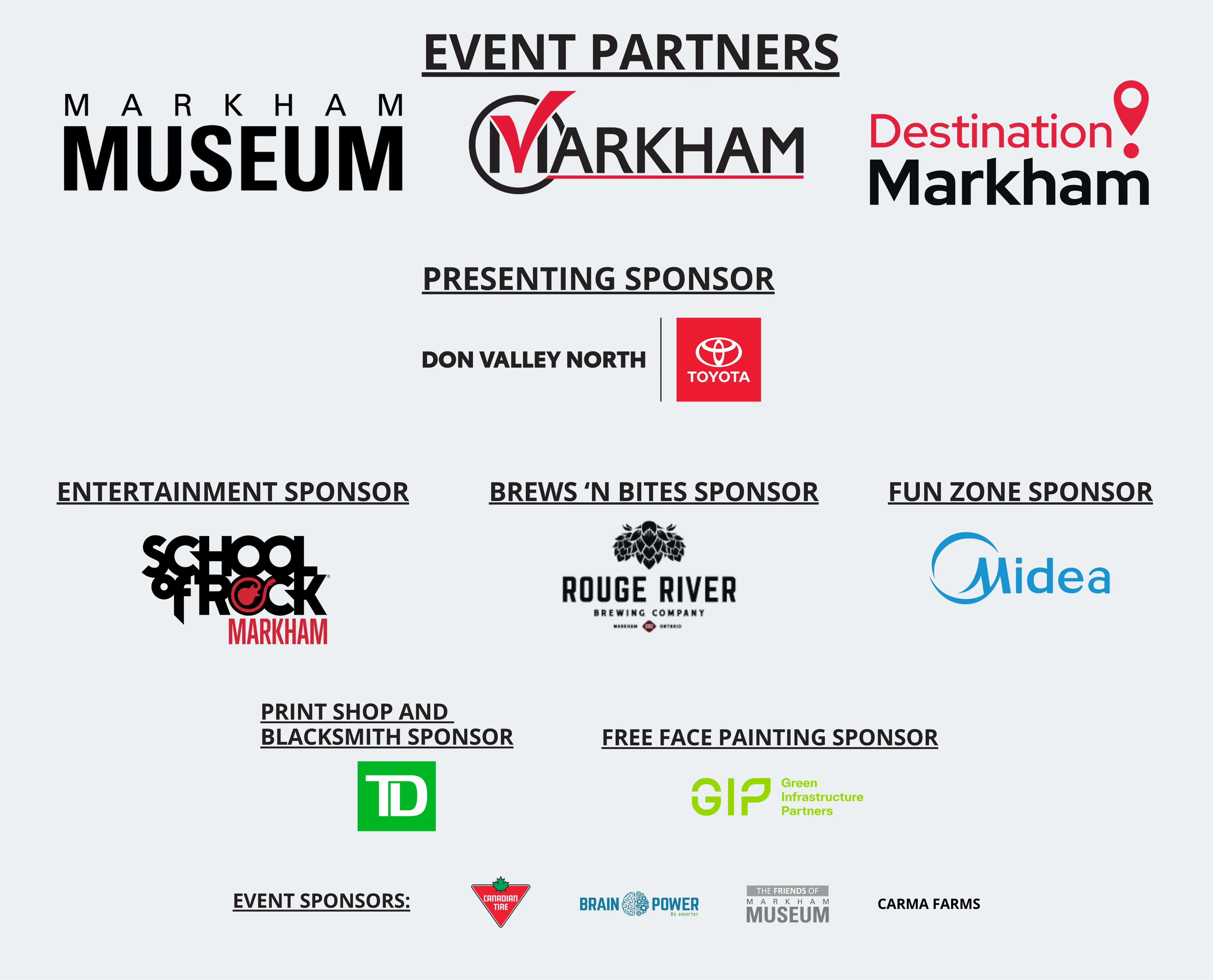 40th AppleFest presented by Don Valley North Toyota Sponsors.